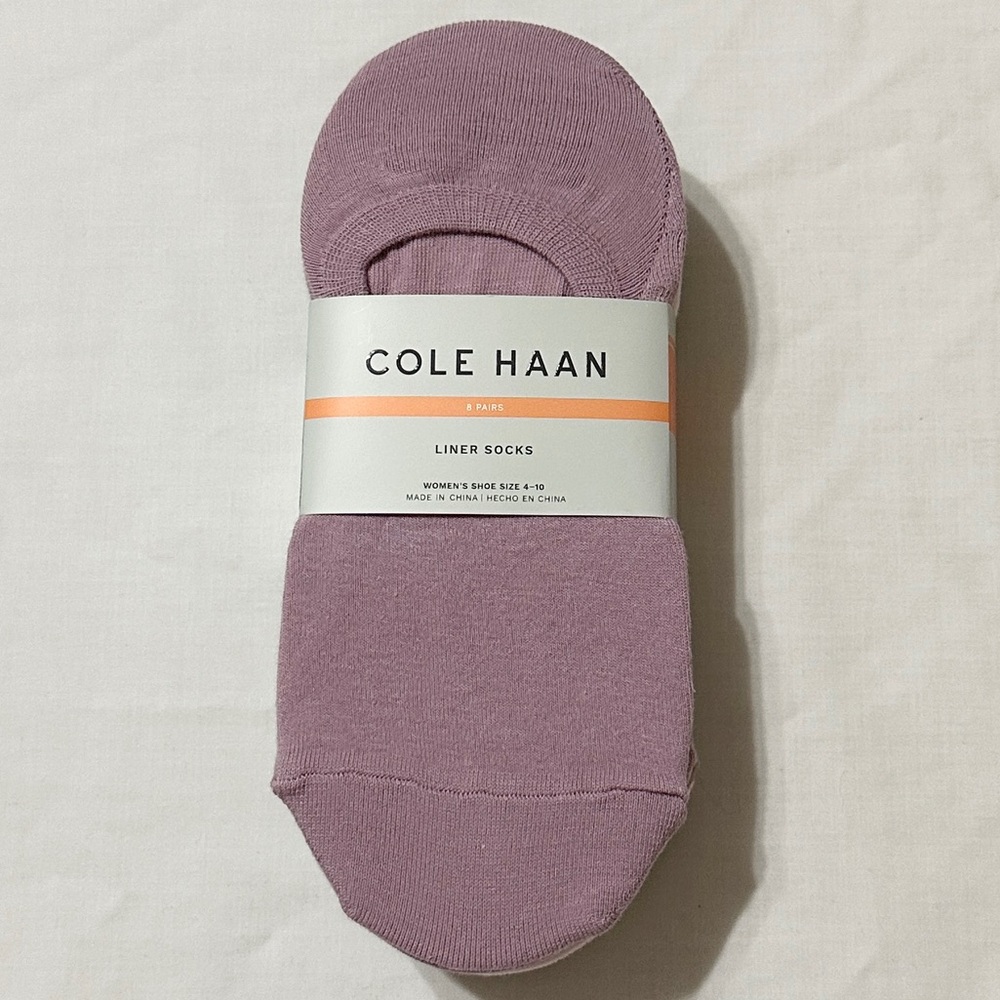 Cole Haan No-Show Liner Socks Mauve/Multi - 8 Pack - Fits Women’s Shoe Size 4-10